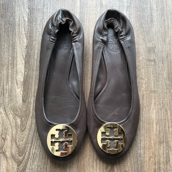 Tory Burch Shoes - Tory Burch Minnie Flat Brown and Gold Tory Burch Shoes - Tory Burch Minnie Flat Brown and Gold